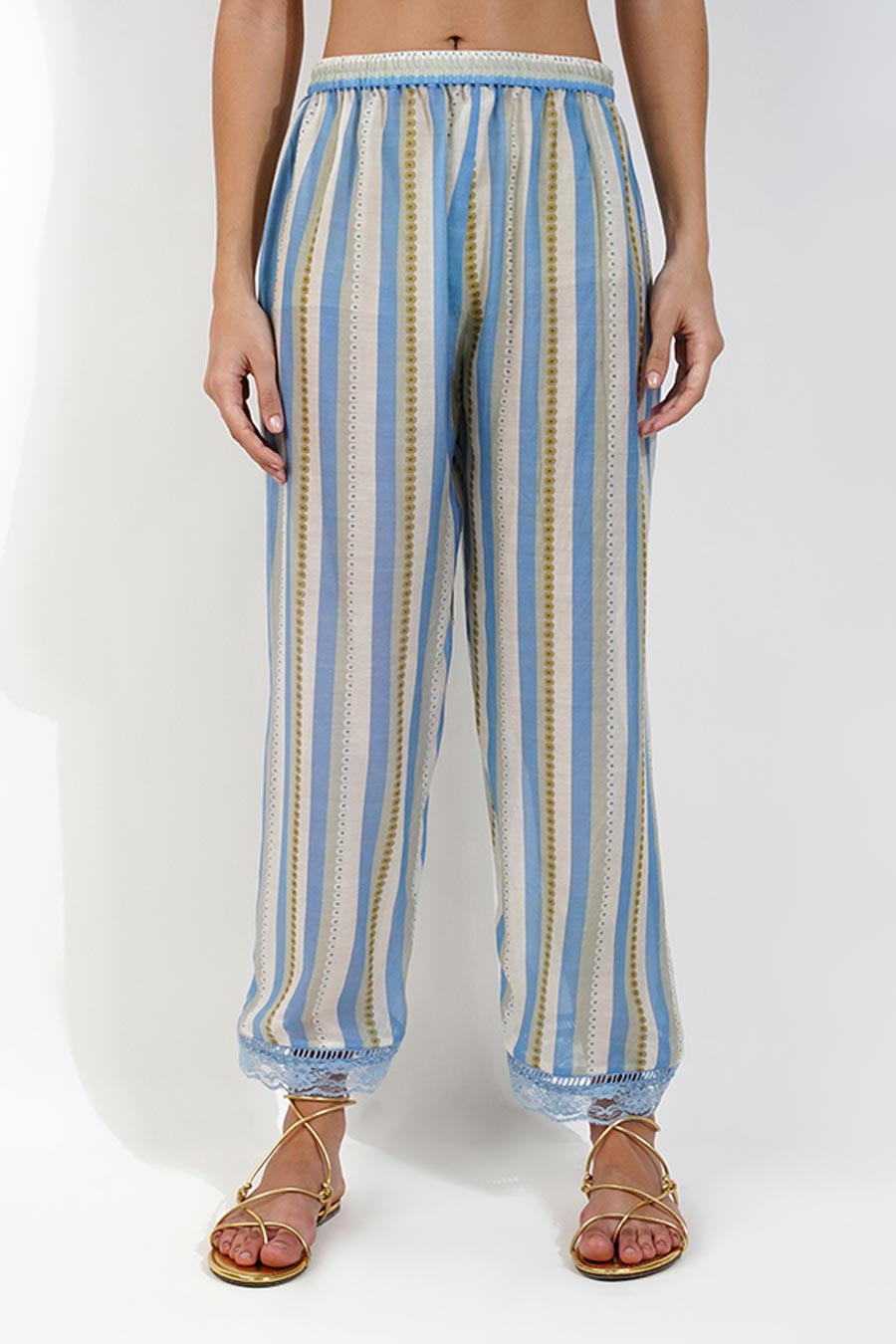 Yellow Floral Pleated Tunic & Pant Set