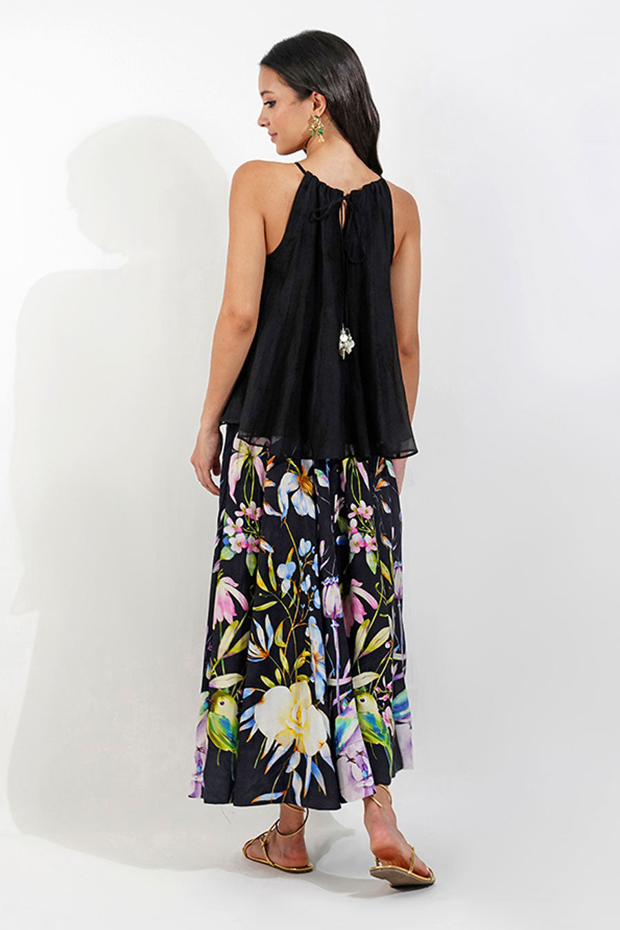 Black Embellished Top & Skirt Co-Ord Set