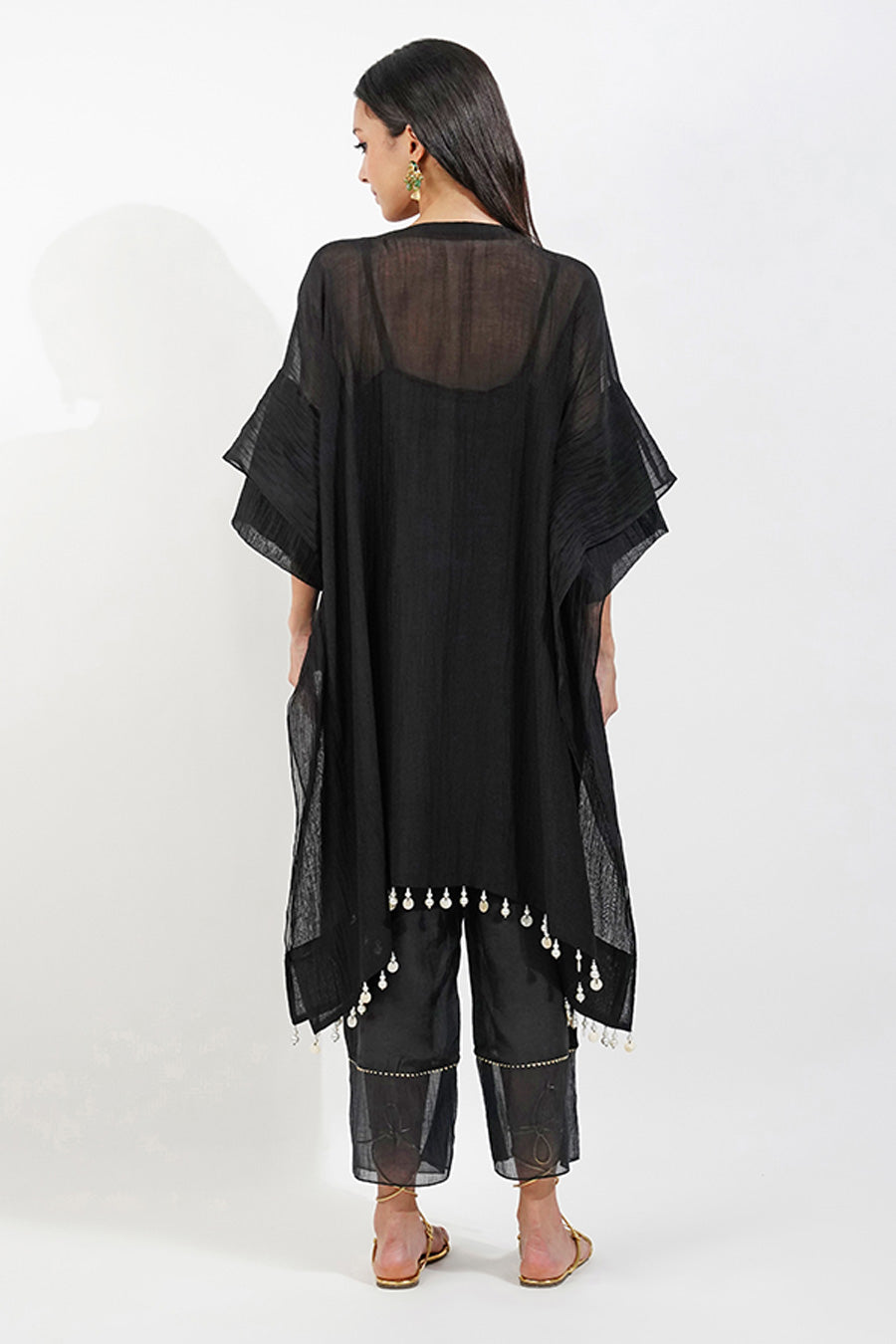 Black Embellished Kaftan Co-Ord Set
