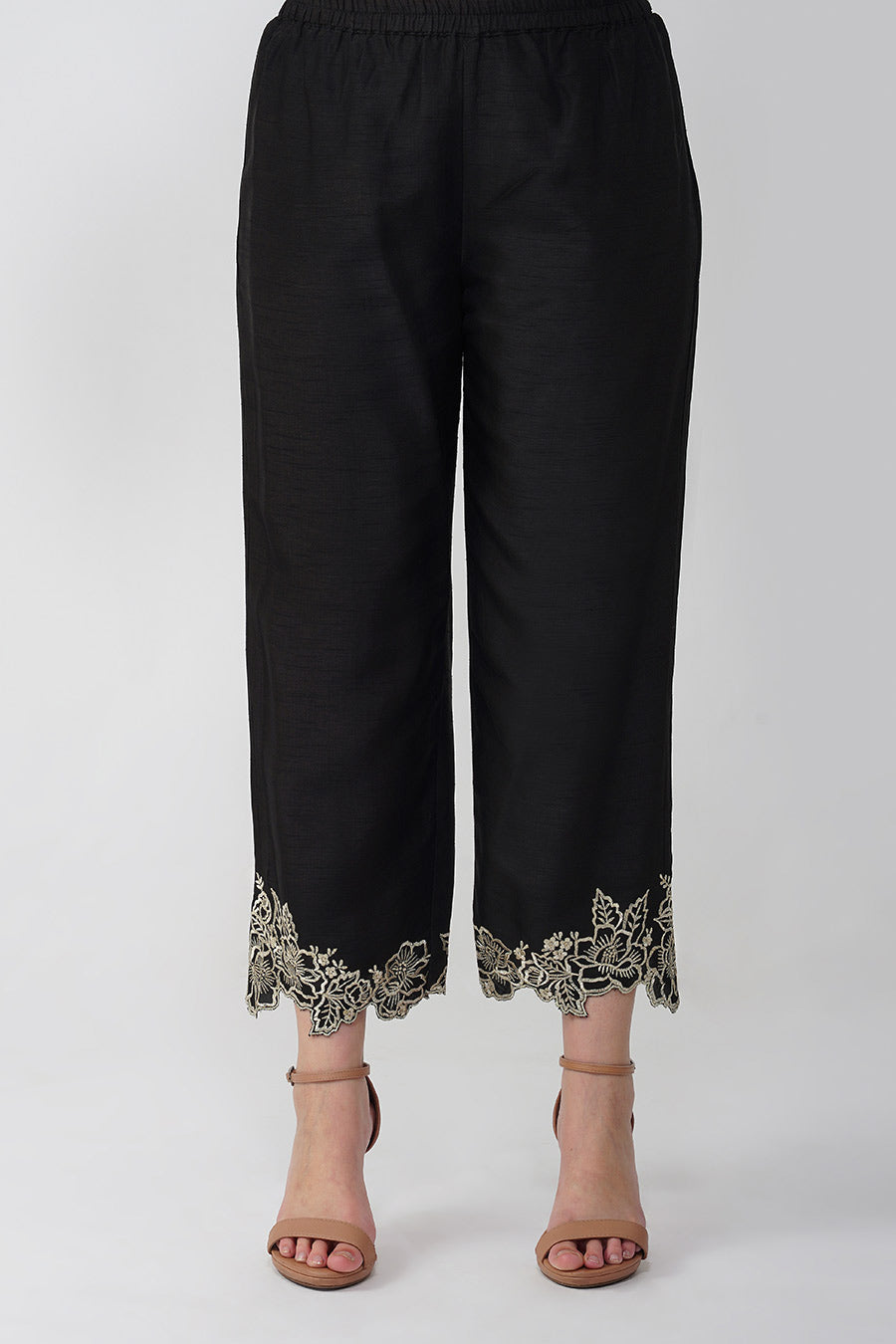 Black Crystal Embroidered Kurta Set