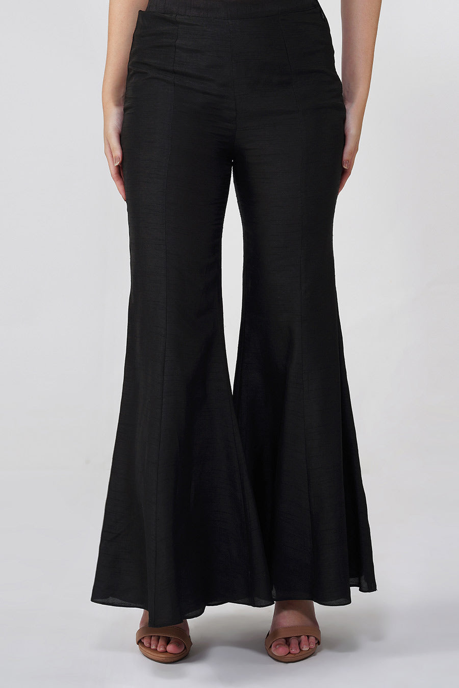 Black Crystal Leaf Overlap Top & Pant Co-Ord Set