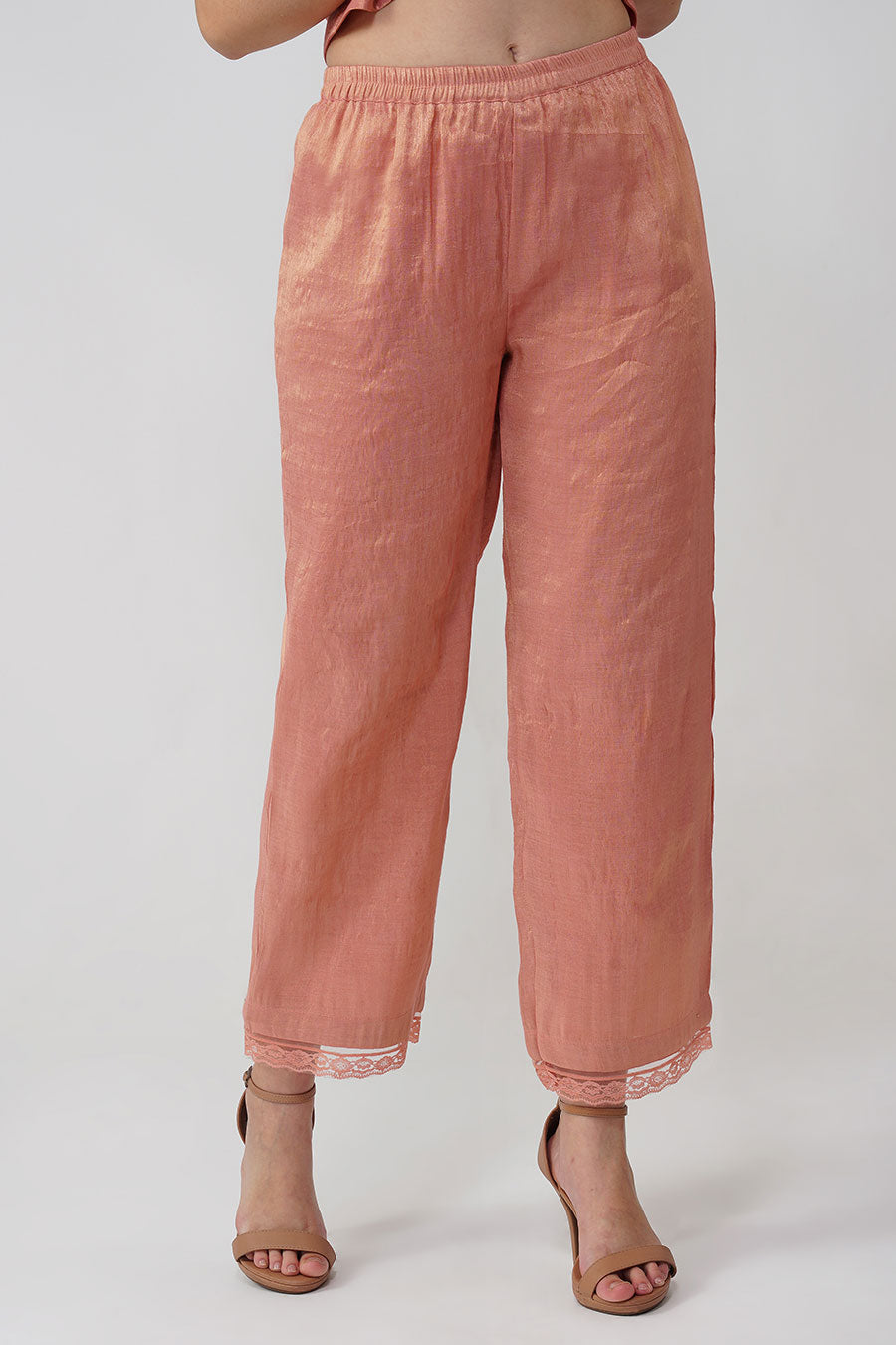Pink & Orange Crystal Scalloped Kurta Set