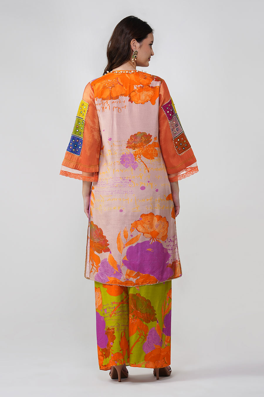 Multicolour Banjara Bloom Box-Pleated Kurta & Pant Set