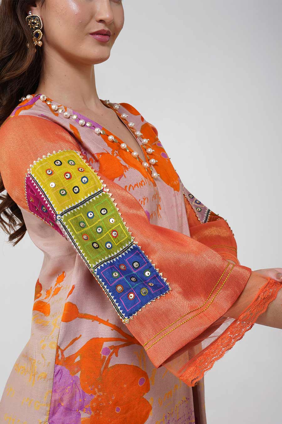 Multicolour Banjara Bloom Box-Pleated Kurta & Pant Set