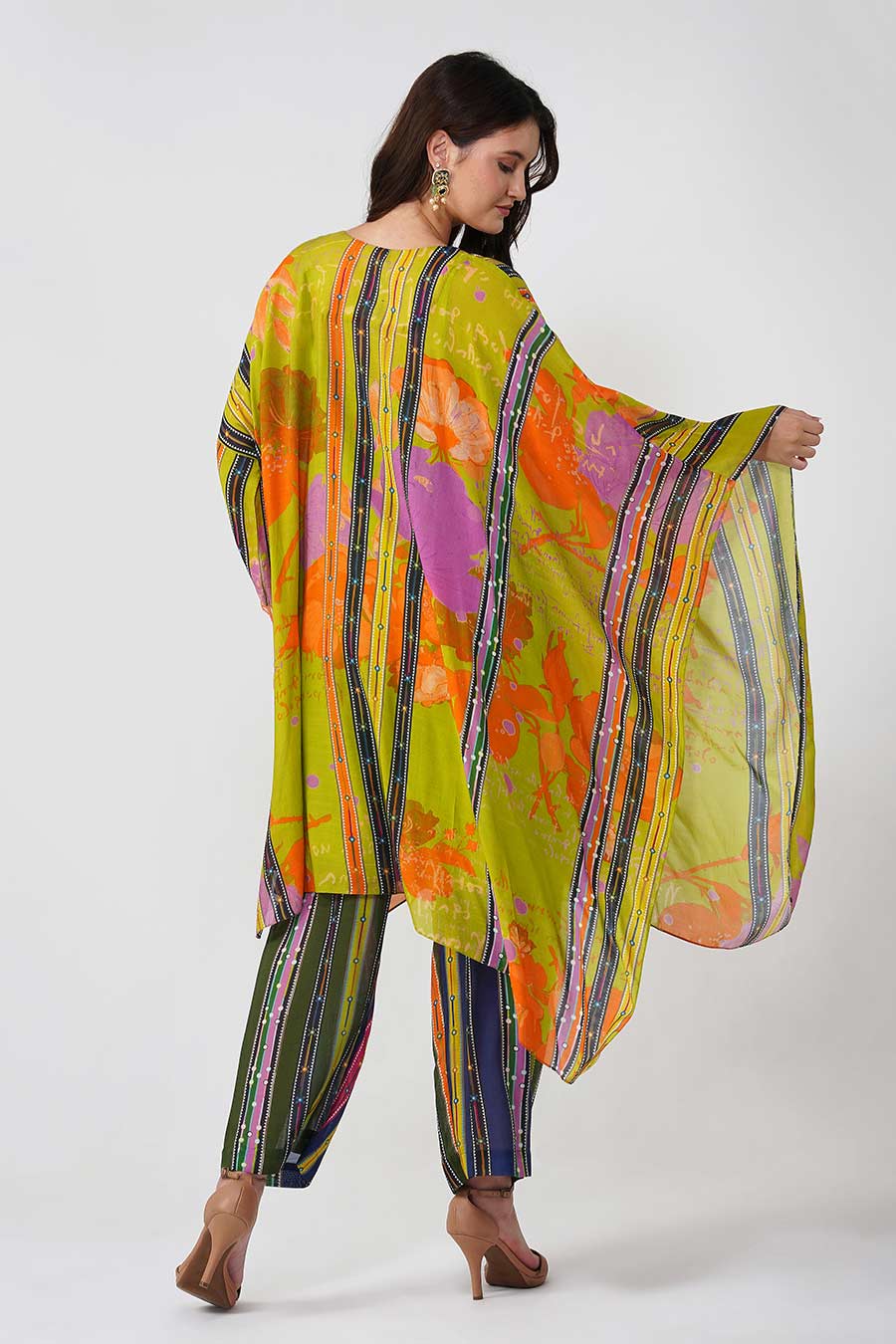 Green Banjara Bloom Printed Kaftan & Pant Set