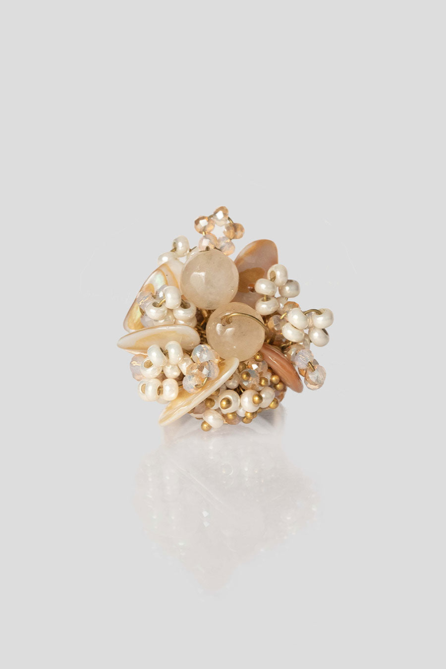 Beige Magnolia Ring