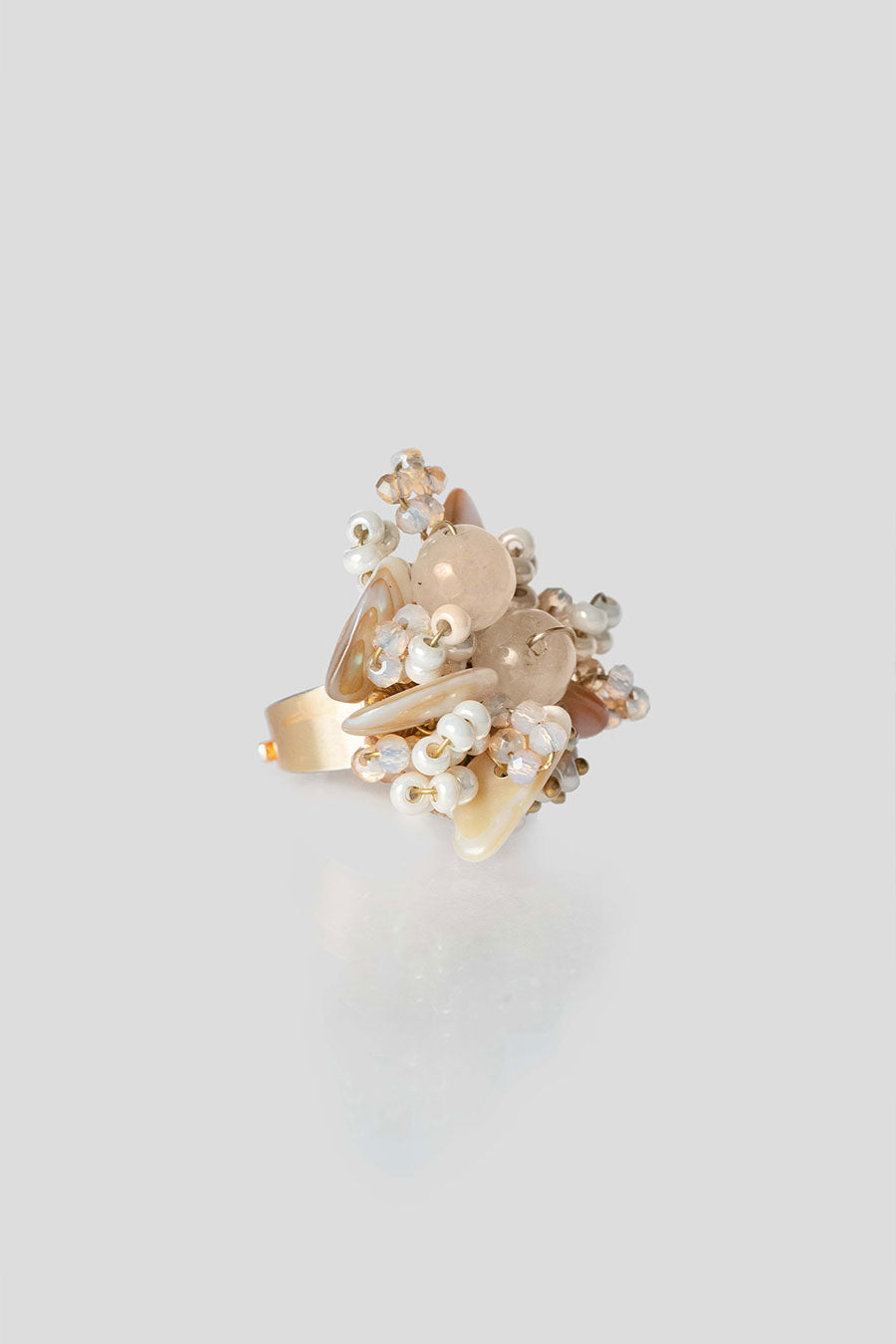 Beige Magnolia Ring