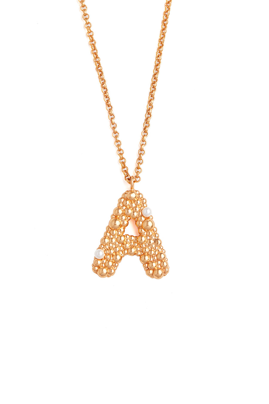 Gold Initial "A" Pendant With Chain