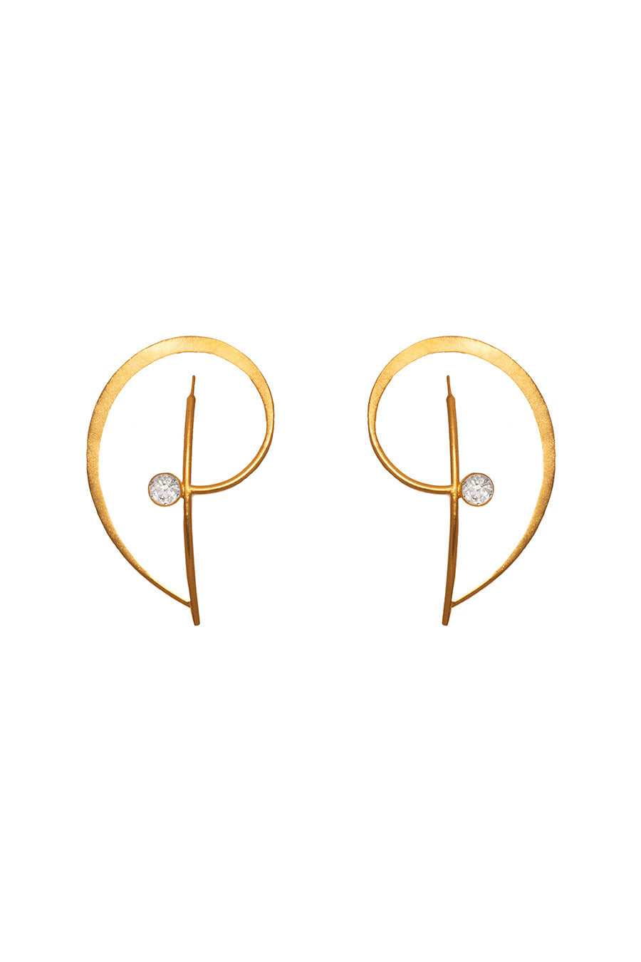 Gold Plated Diamond Dangler Earrings