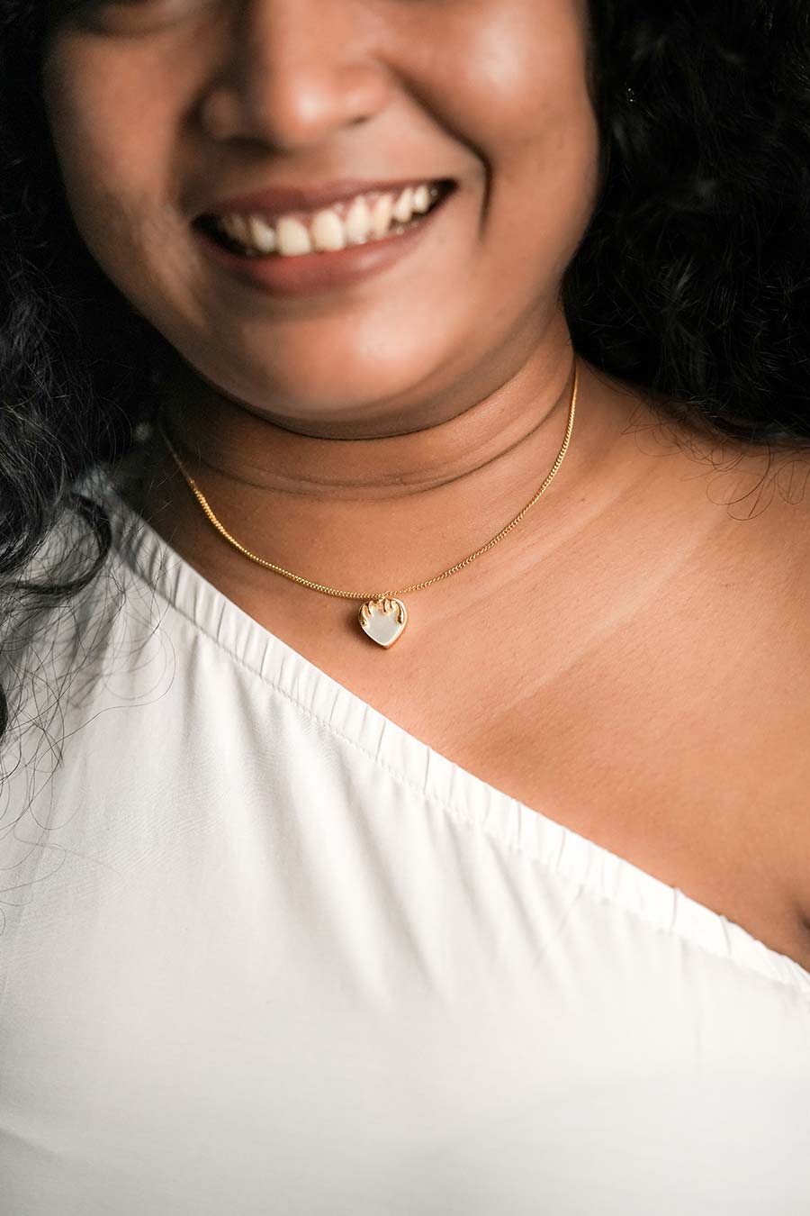 Gold Plated Melting Heart Pearl Neckchain