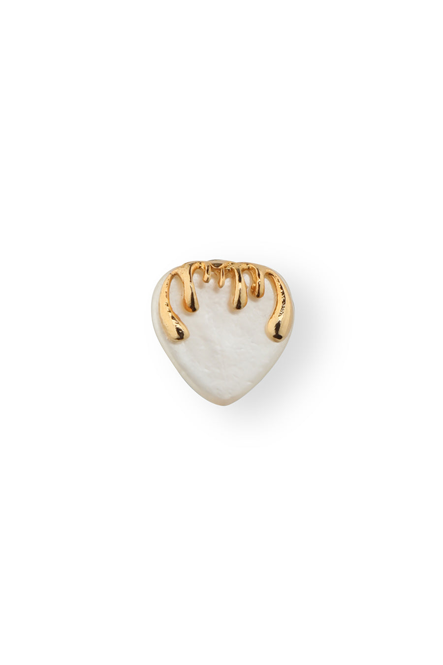 Gold Plated Melting Heart Pearl Ring