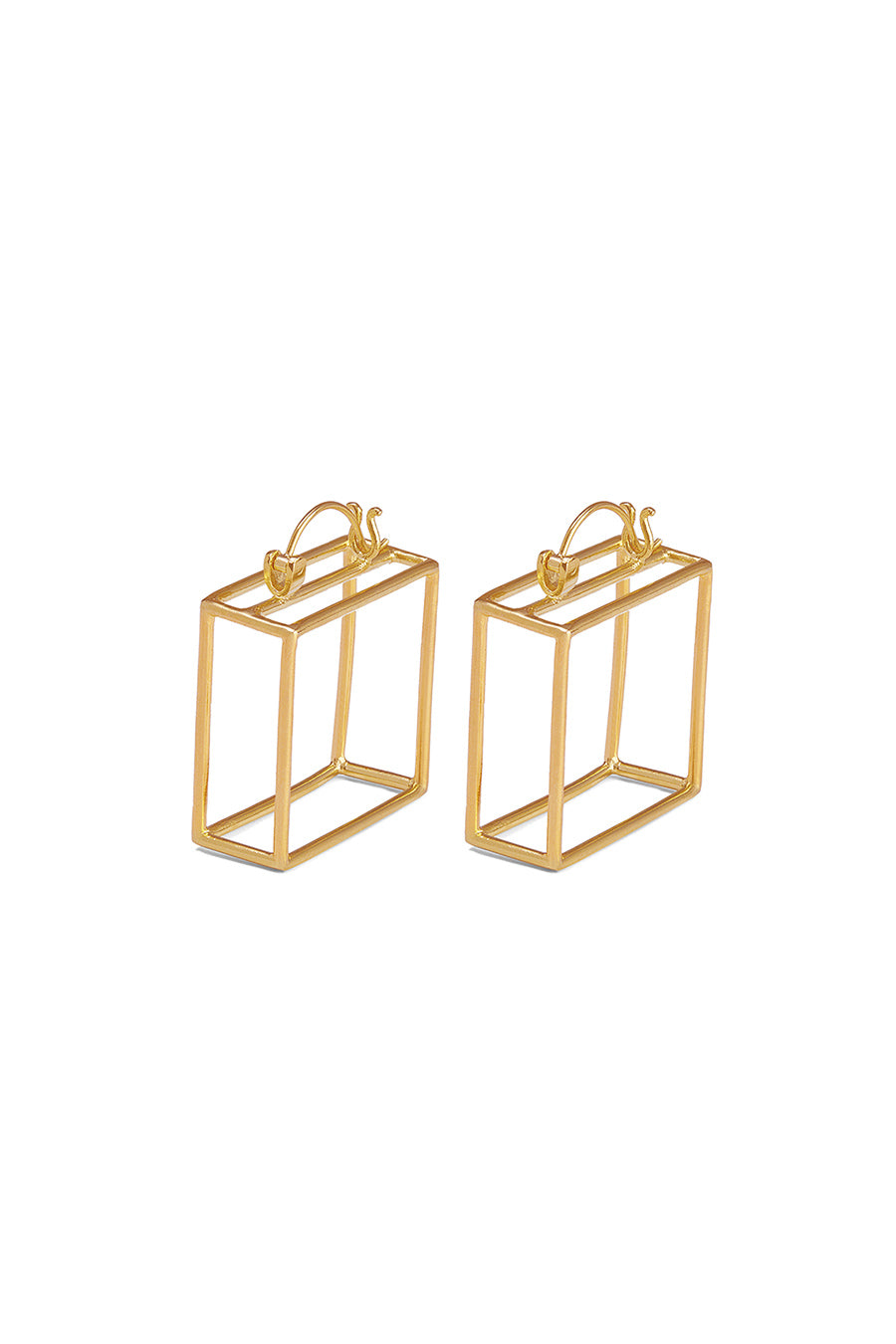 Gold Mini Cubical Hoop Earrings