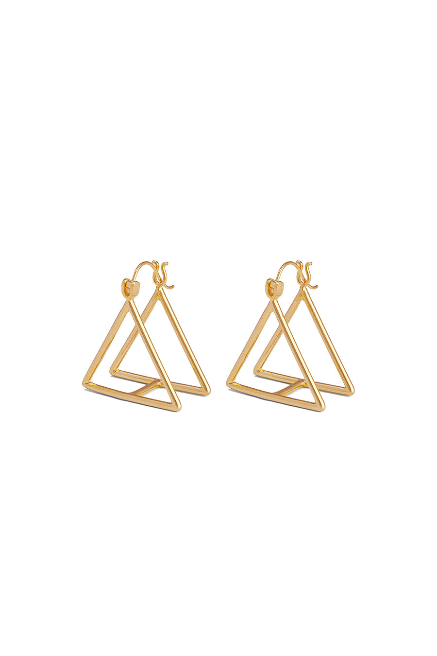 Gold Triangular Drop Earrings