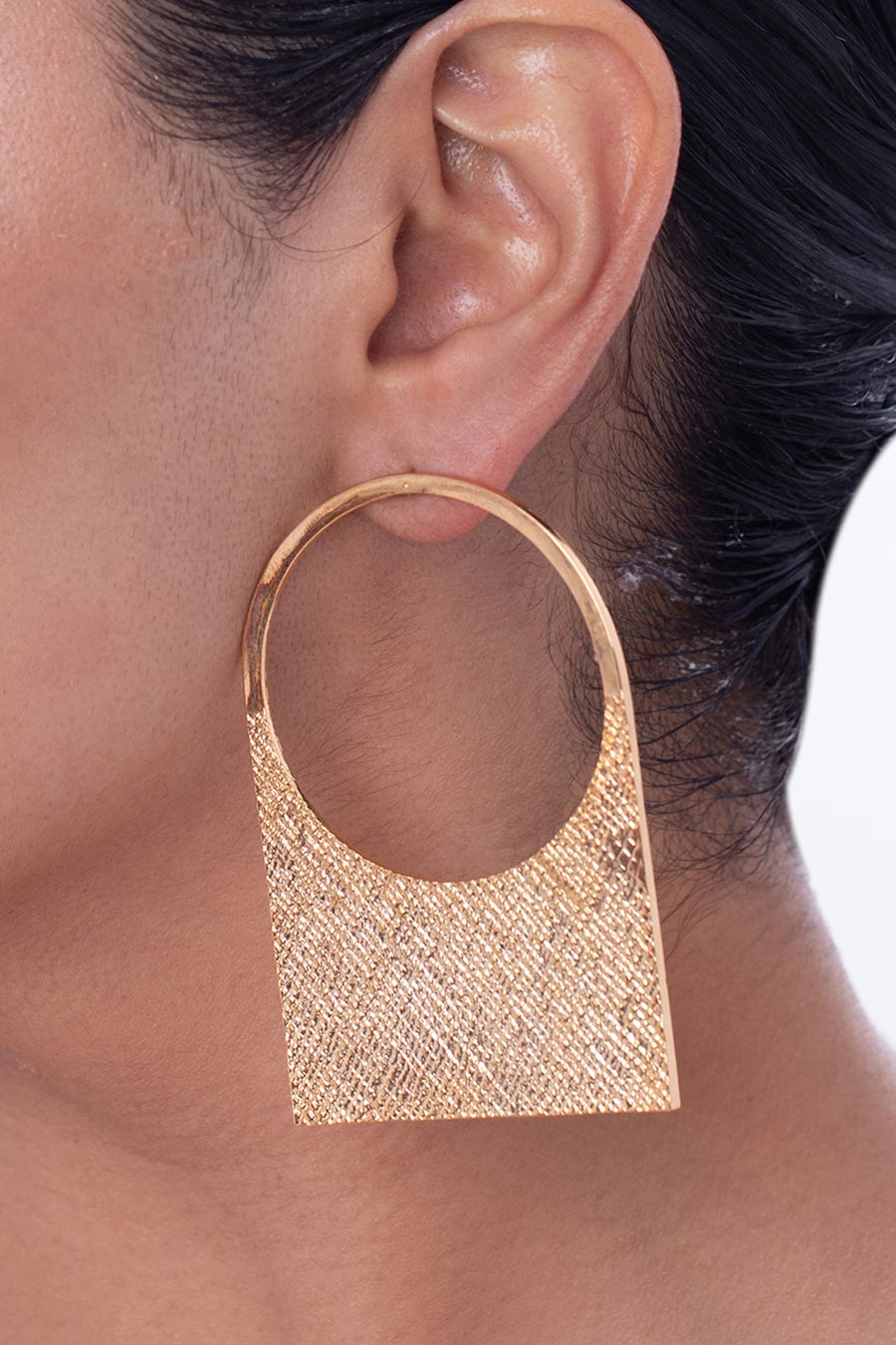 Gold Contour Stud Earrings