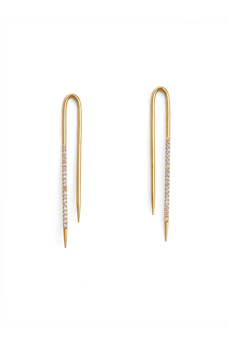 Gold American Diamond Thread Earrings