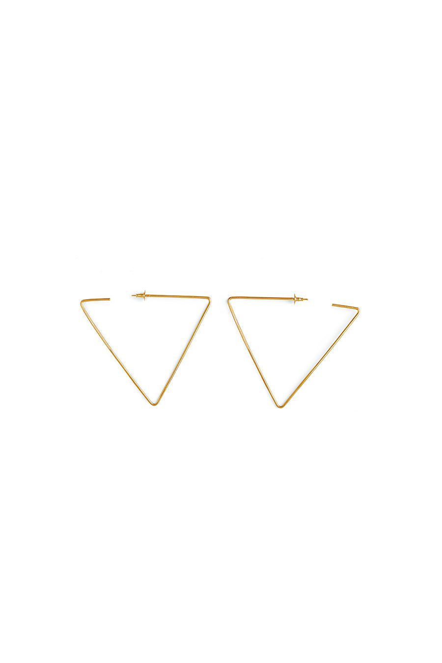 Gold Inverted Triangle Hoop Earrings