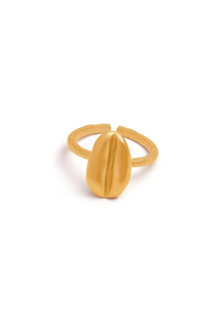 Gold Plated Bean Ring