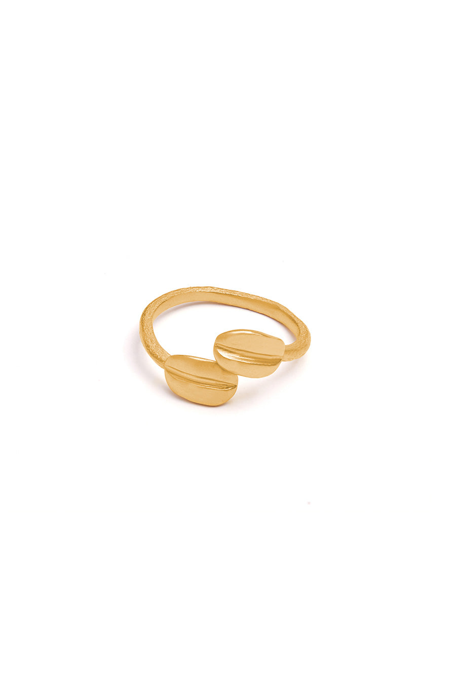 Gold Plated Double-Bean Ring