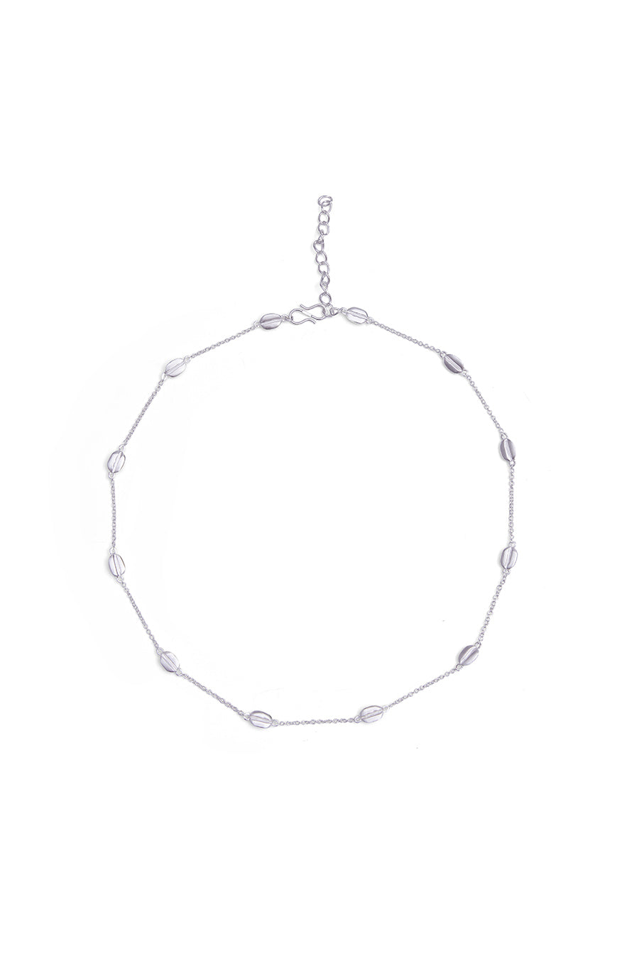 Silver Polished Bean Medley Neckchain