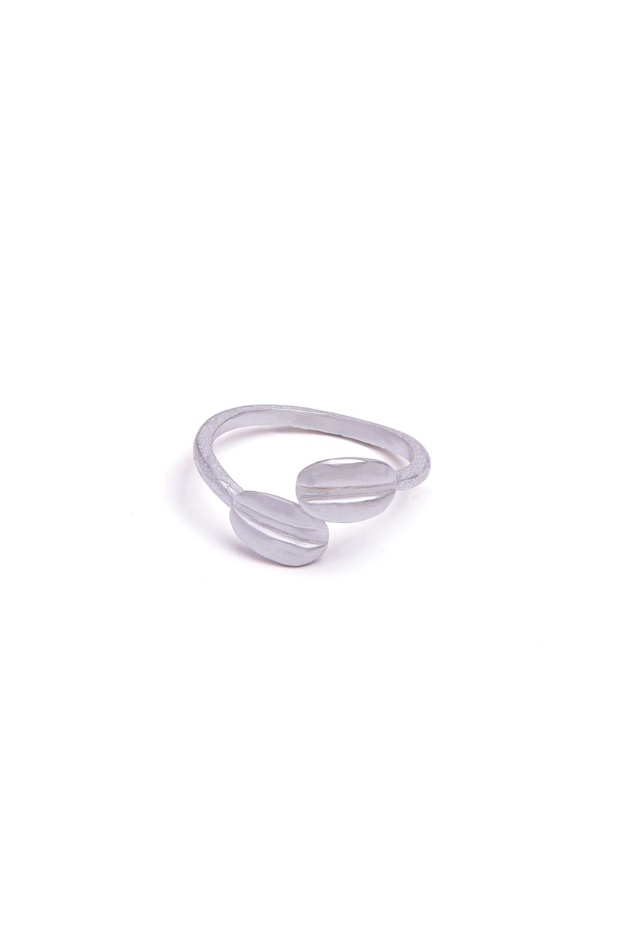 Silver Polished Double-Bean Ring