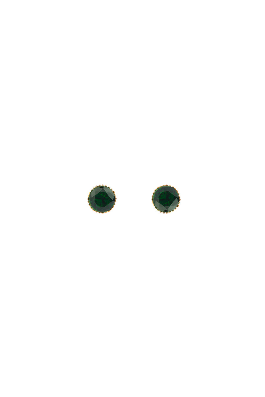 Gold Plated Emerald Stud Earring