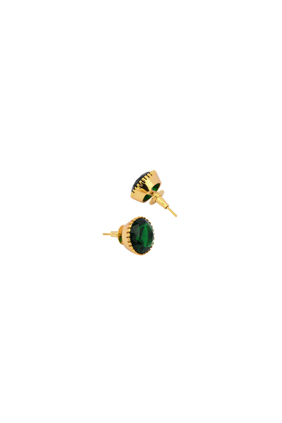 Gold Plated Emerald Stud Earring