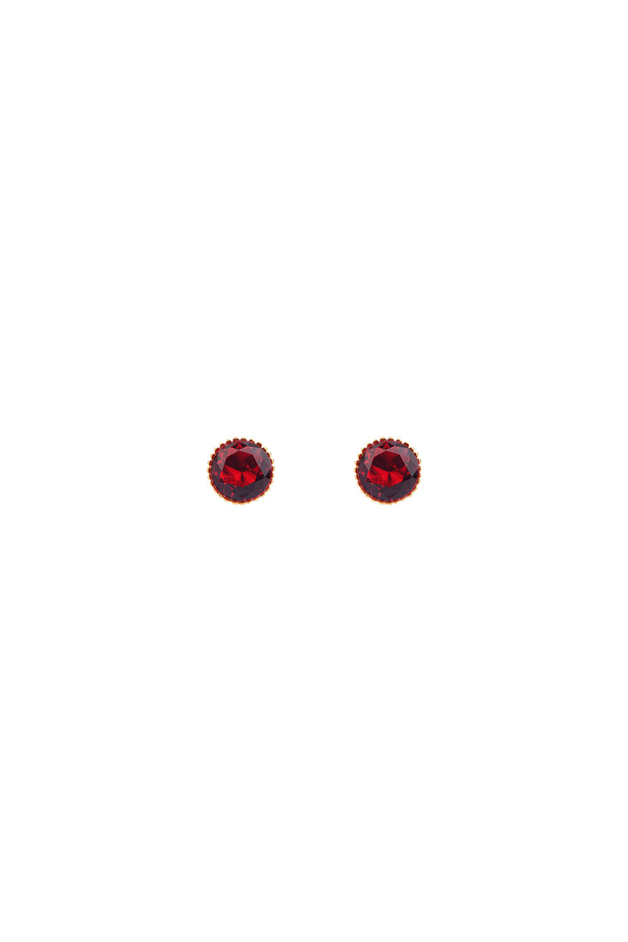 Gold Plated Ruby Stud Earring