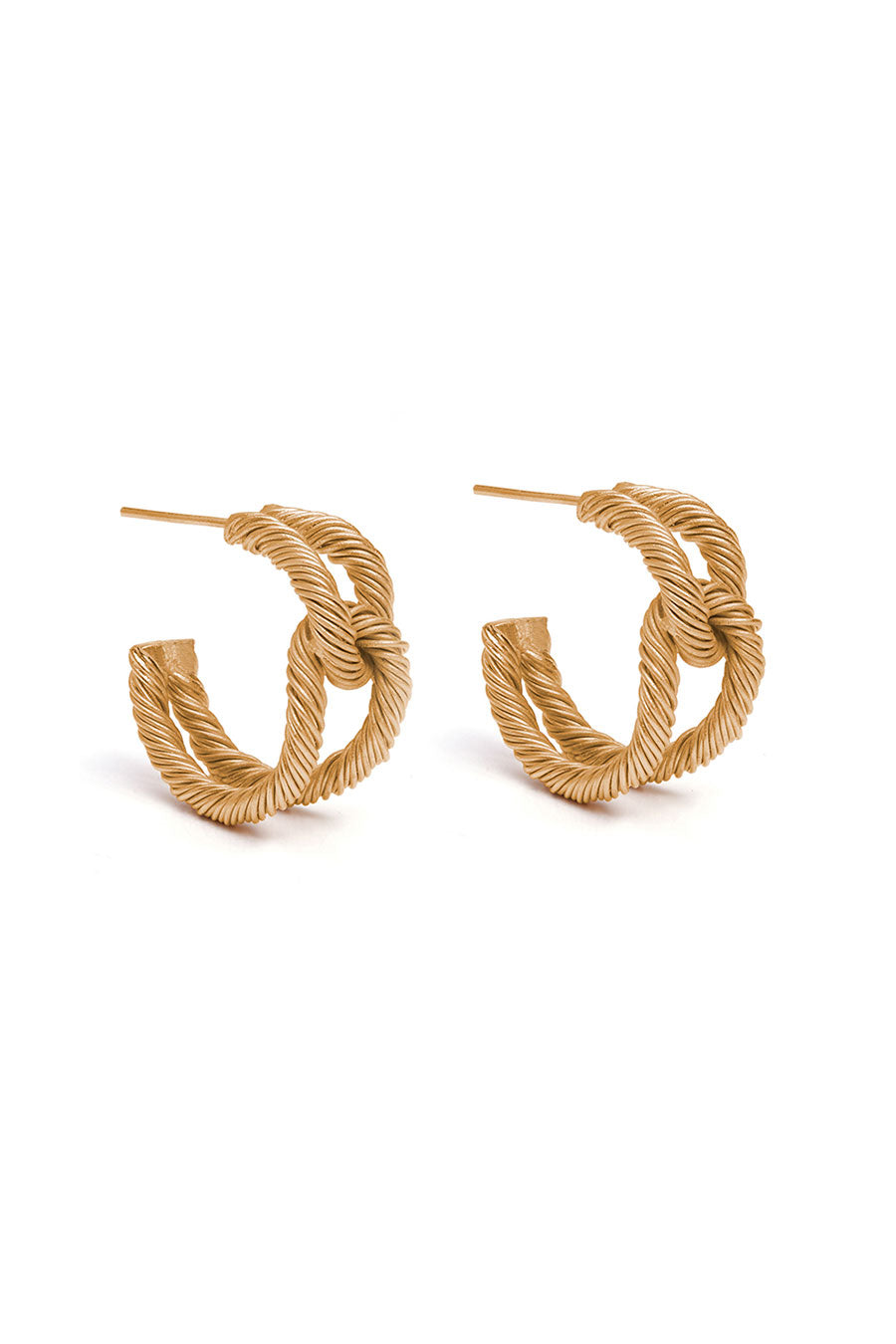 Gold Threaded Circular Hoop Earrings