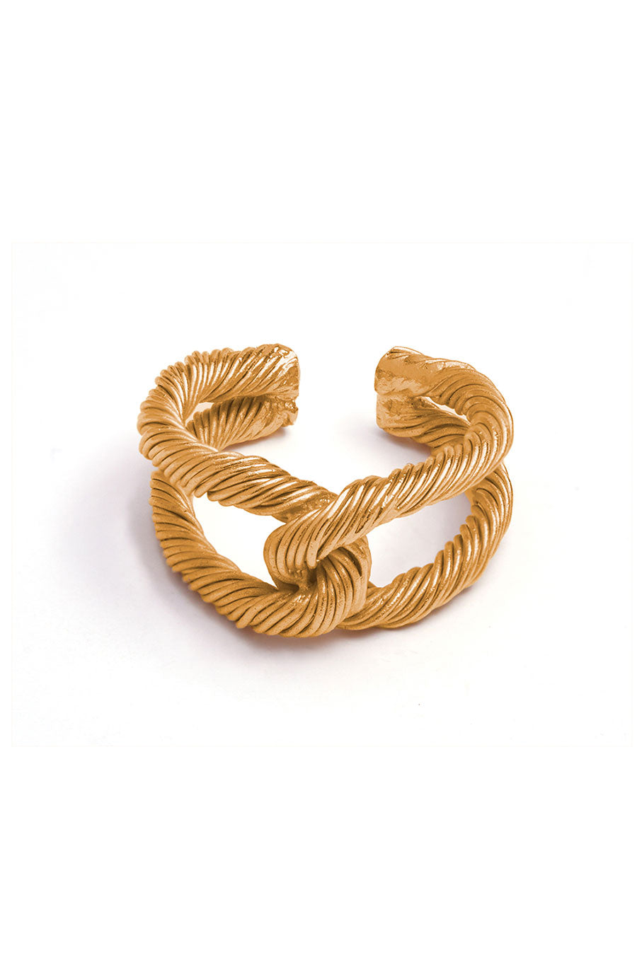 Gold Threaded Interlocked Ring