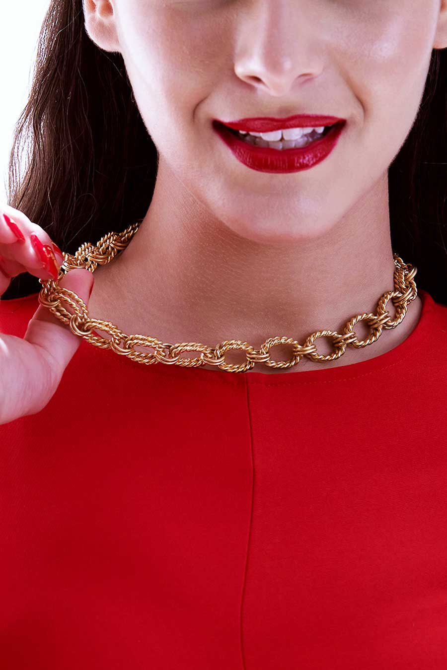 Gold Plated Double Knotted Necklace