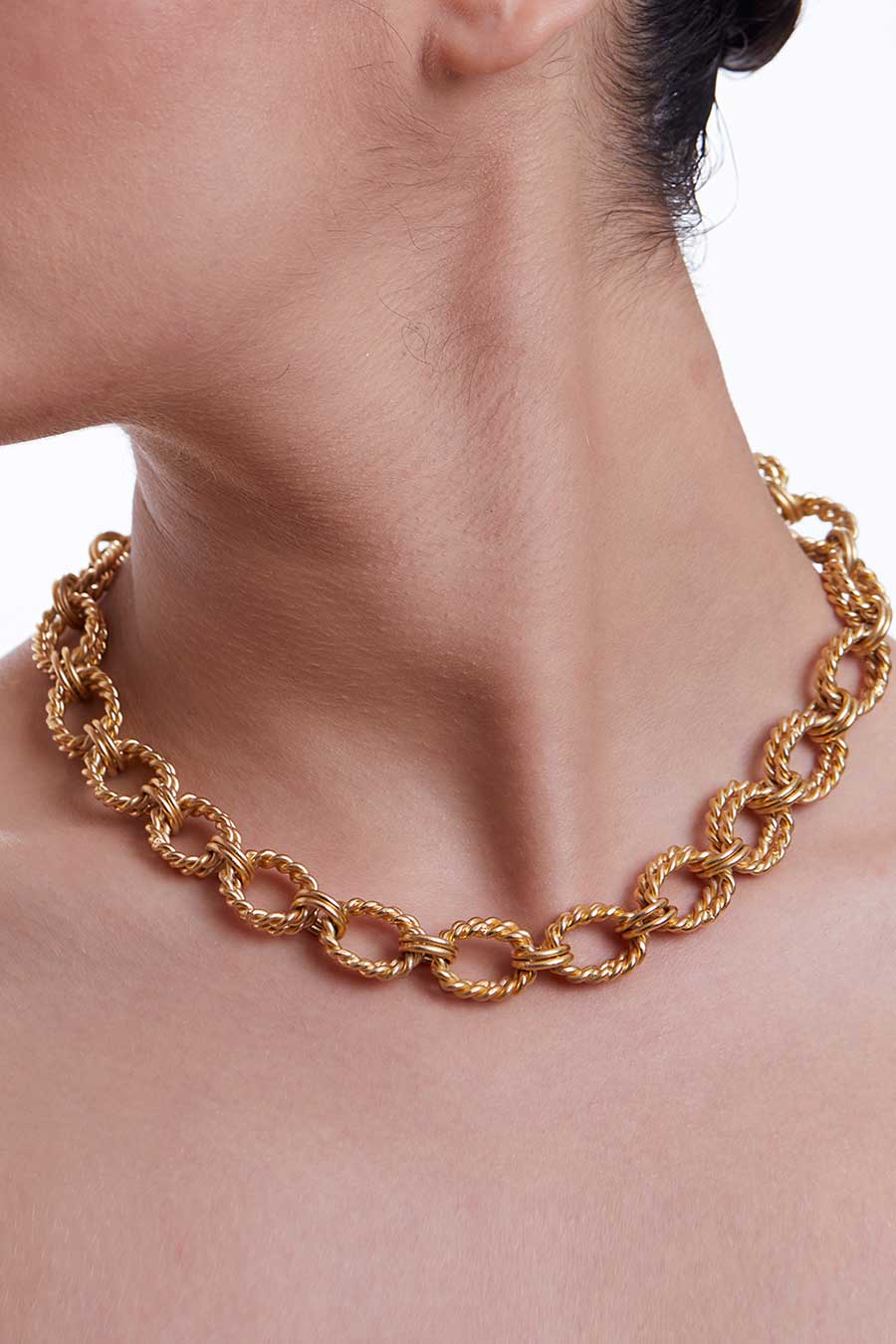 Gold Plated Double Knotted Necklace