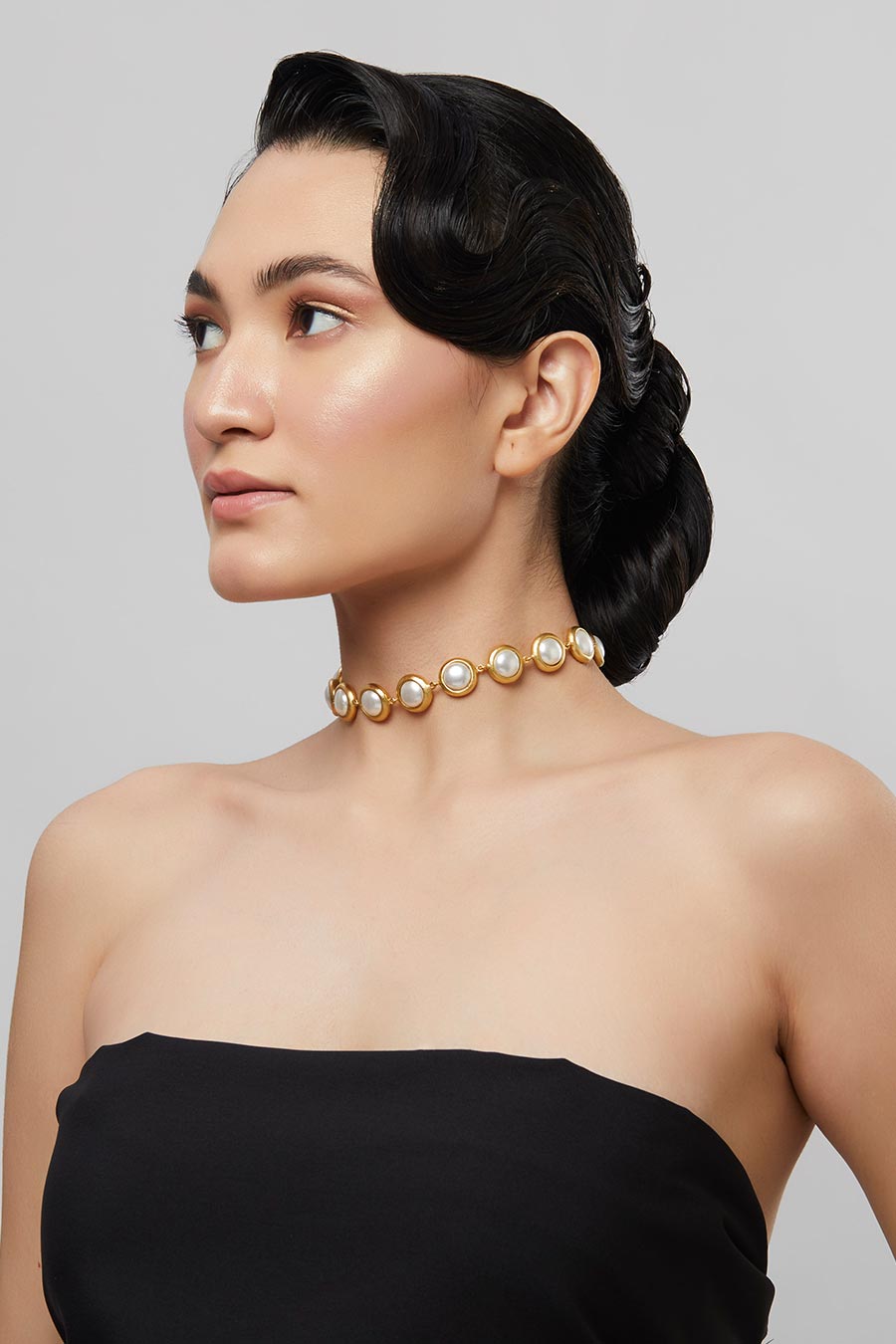 Gold Plated Baroque Pearl Choker