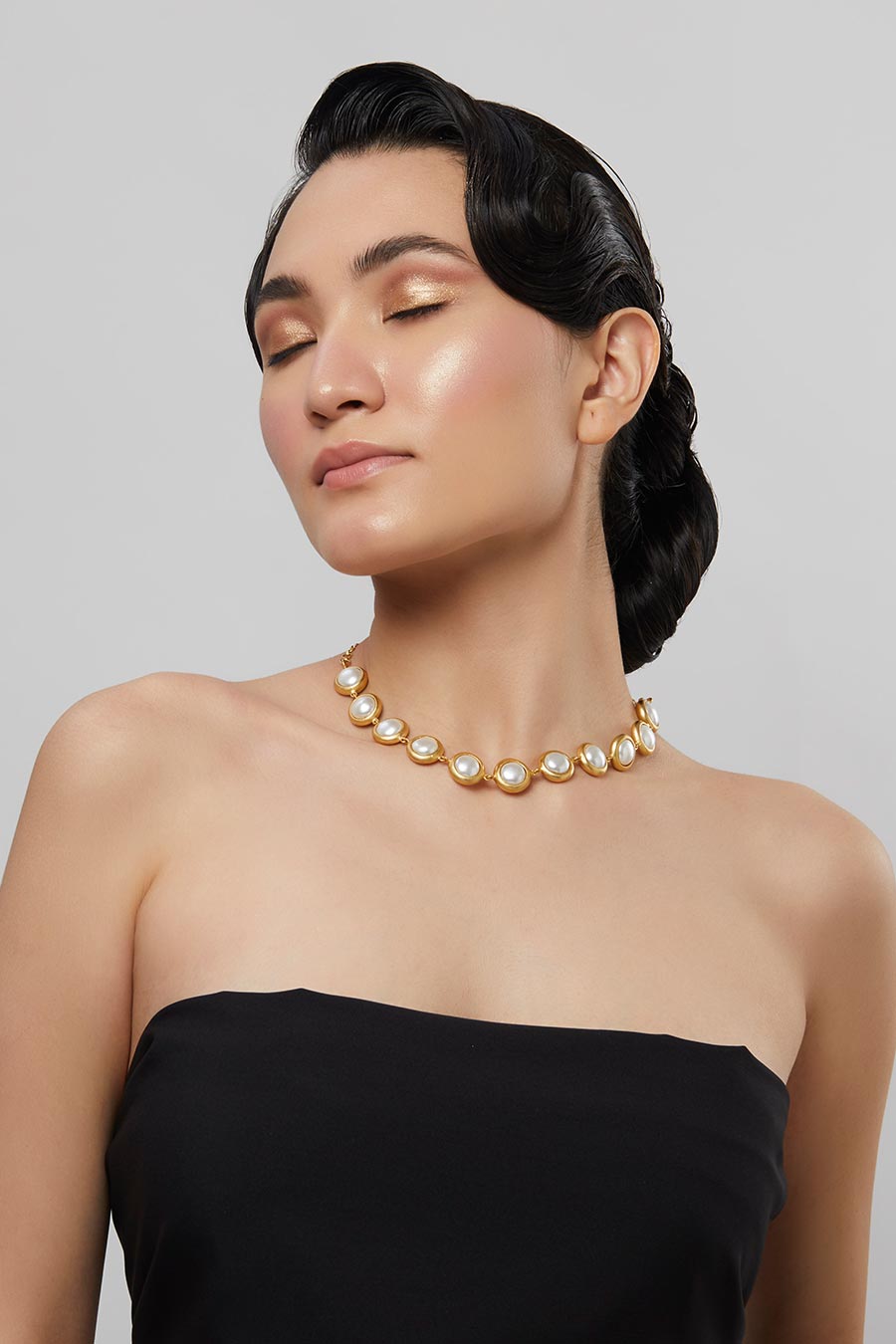 Gold Plated Baroque Pearl Choker