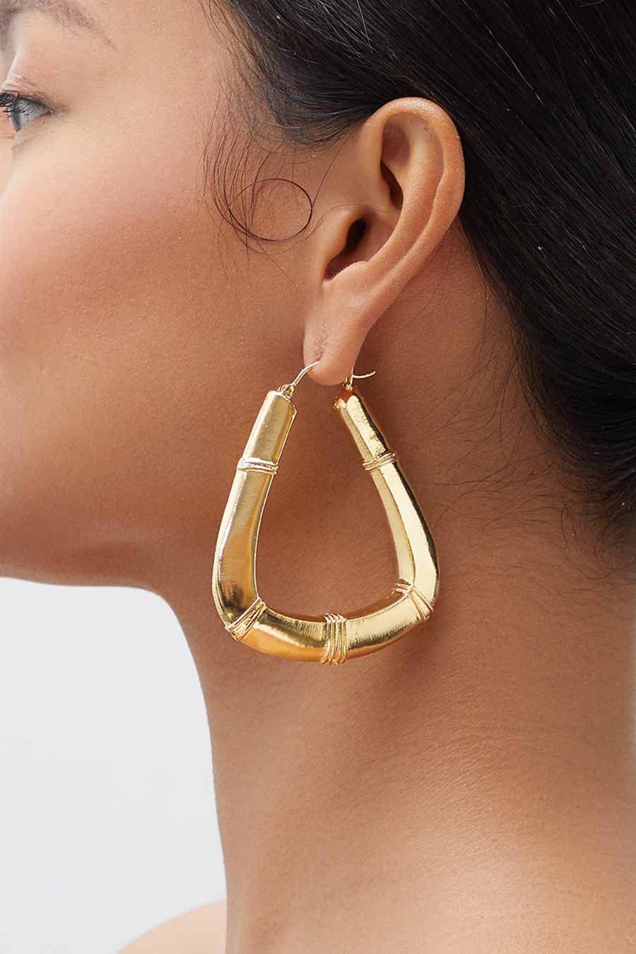 Gold Plated Leora Hoop Earrings