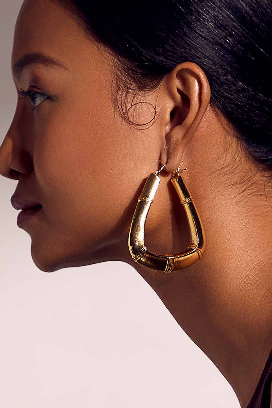 Gold Plated Leora Hoop Earrings