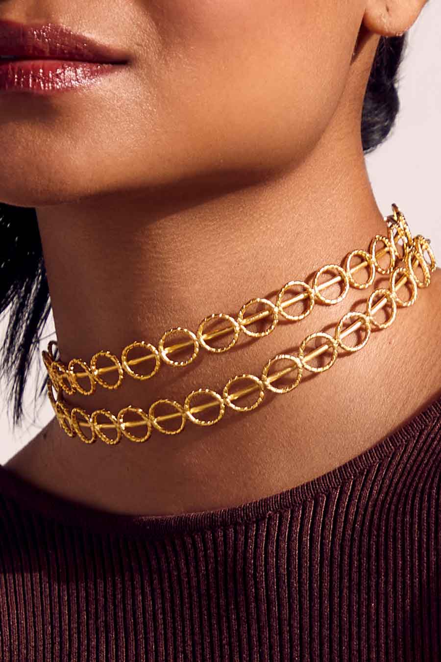 Gold Plated Noor Hand-Hugging Choker