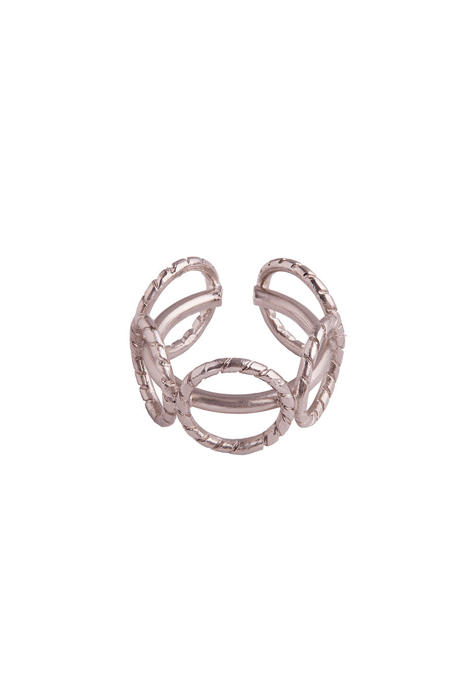 Silver Polished Noor Hand-Hugging Ring