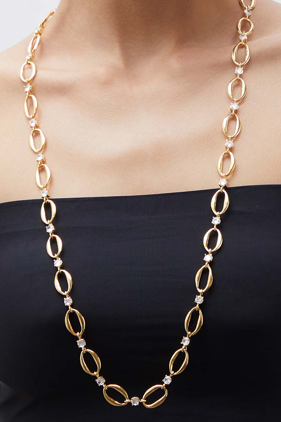 Gold Plated Layered American Diamond Rani Haar