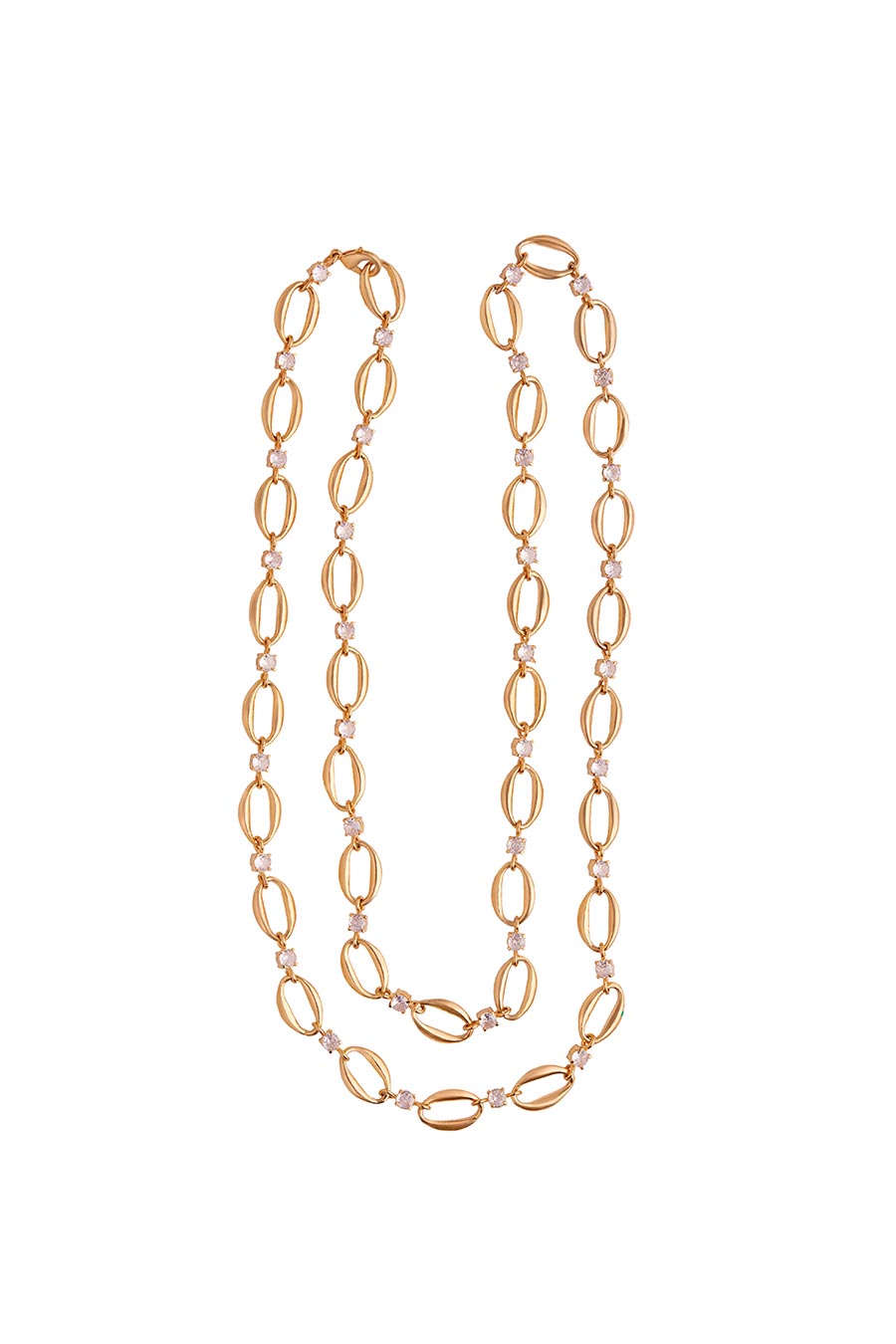 Gold Plated Layered American Diamond Rani Haar