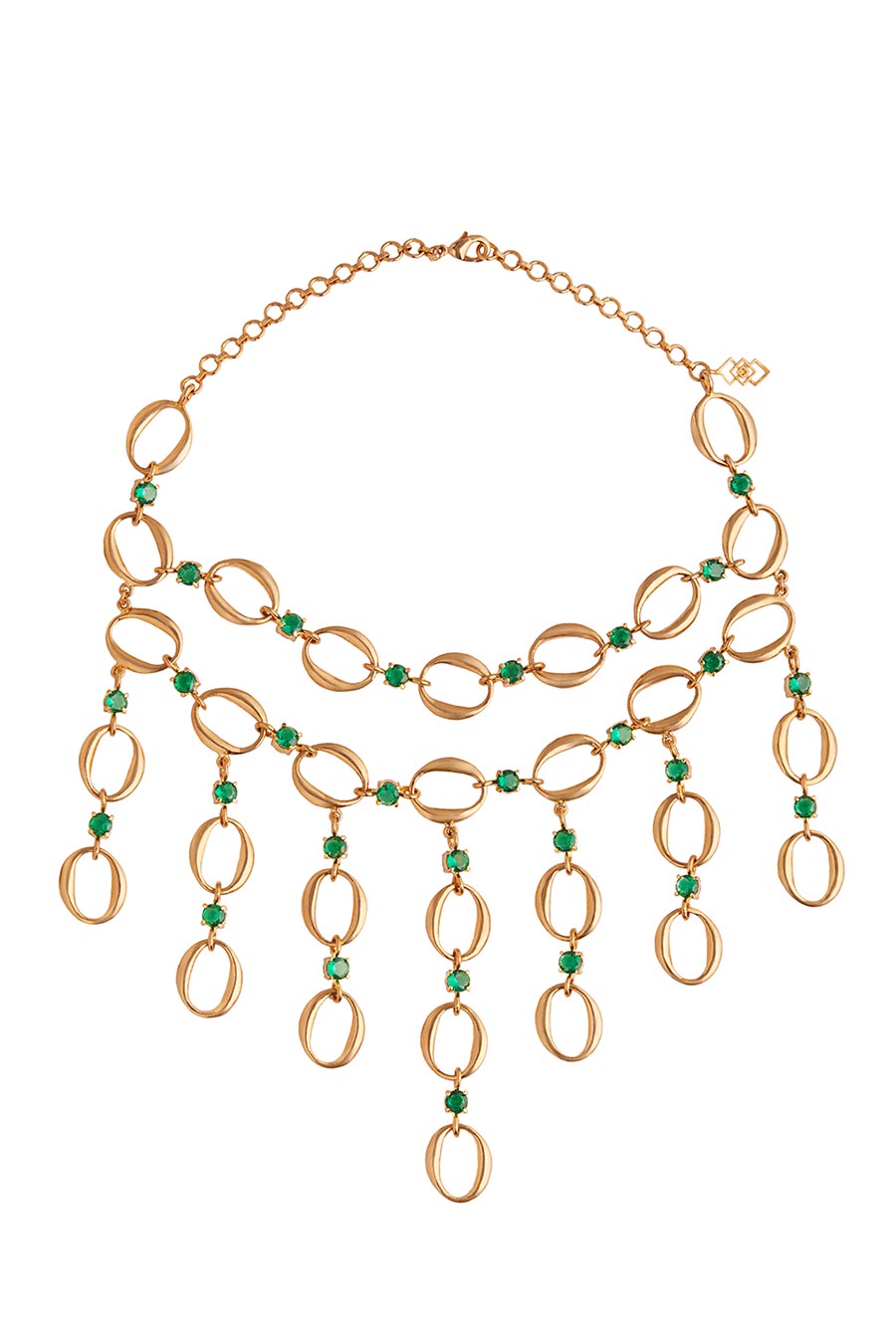 Gold Plated Emerald Rani Haar