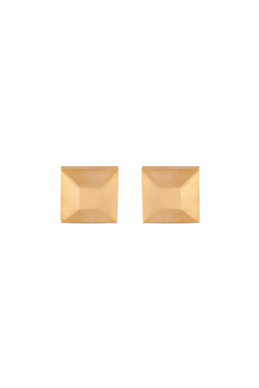 Gold Plated Cubicle Stud Earrings