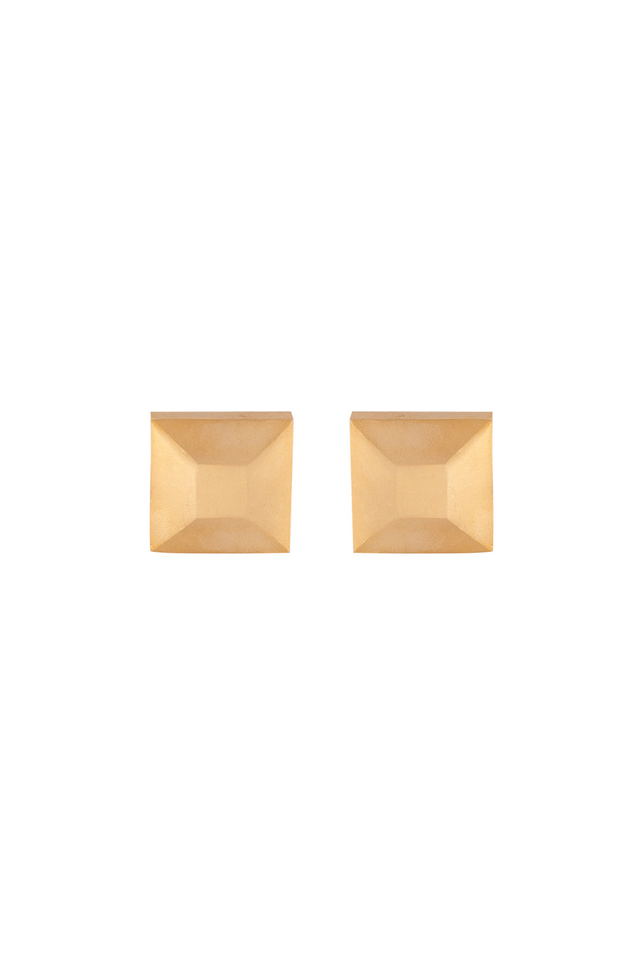 Gold Plated Cubicle Stud Earrings