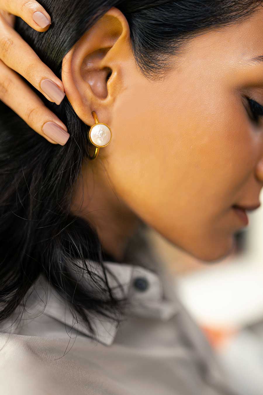 Gold Plated Rani Hoop Earrings