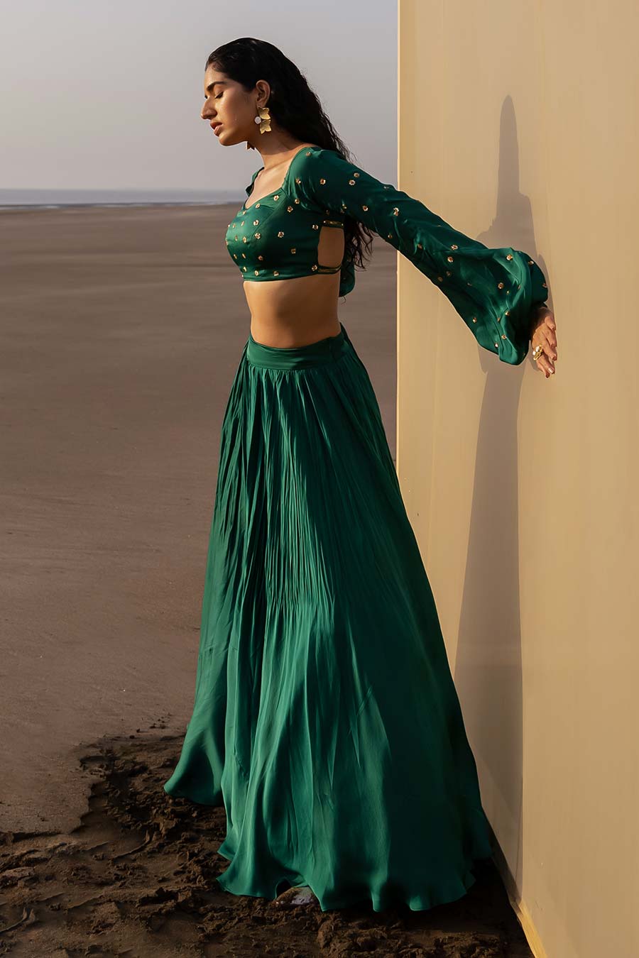 Pleated Lehenga Set