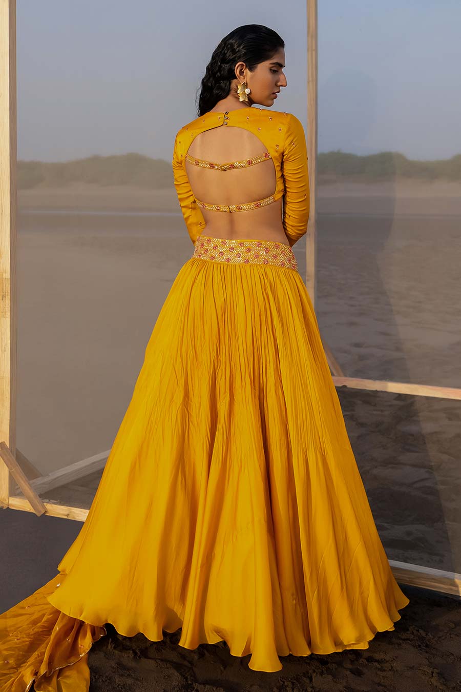 Pleated Lehenga Set