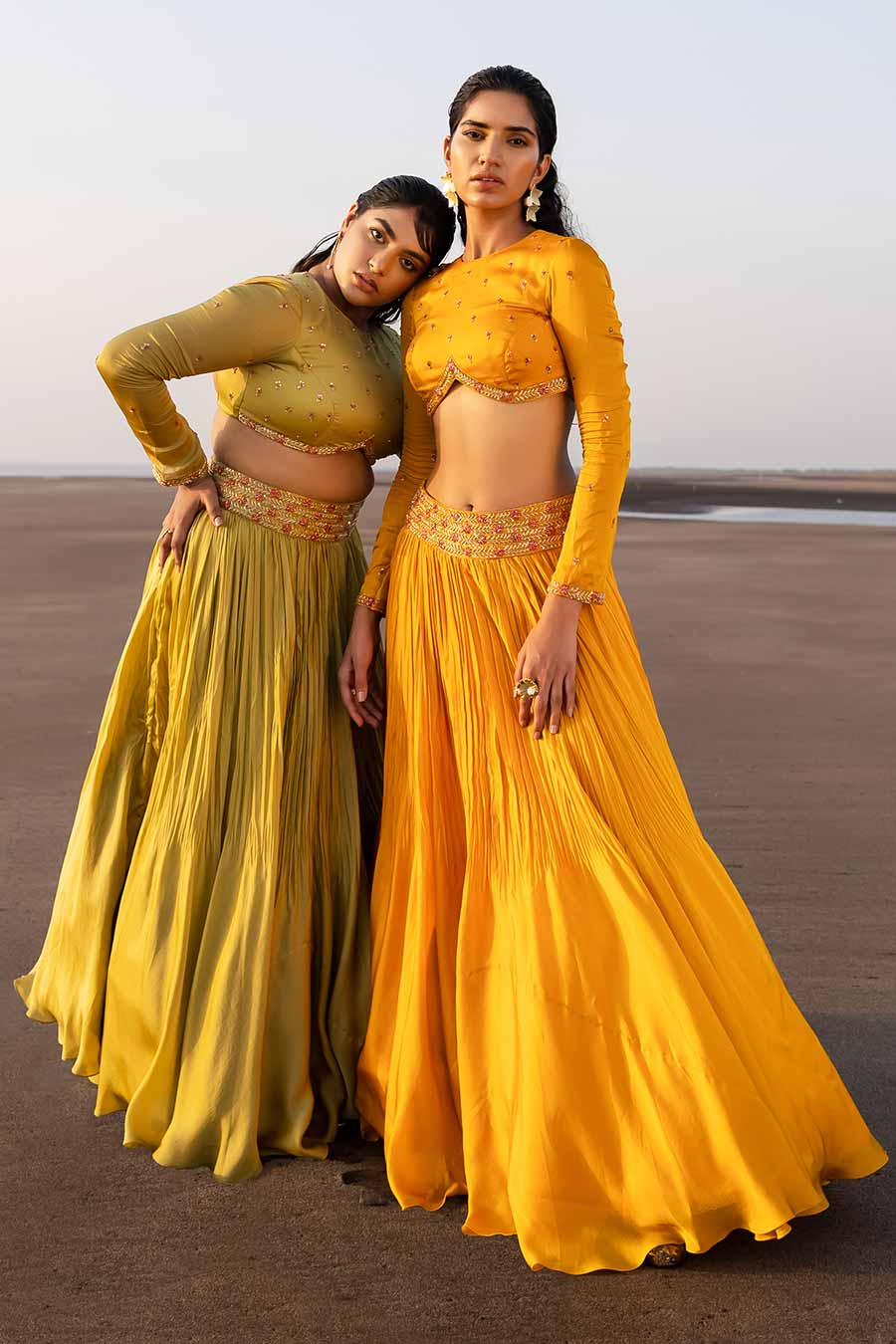 Pleated Lehenga Set