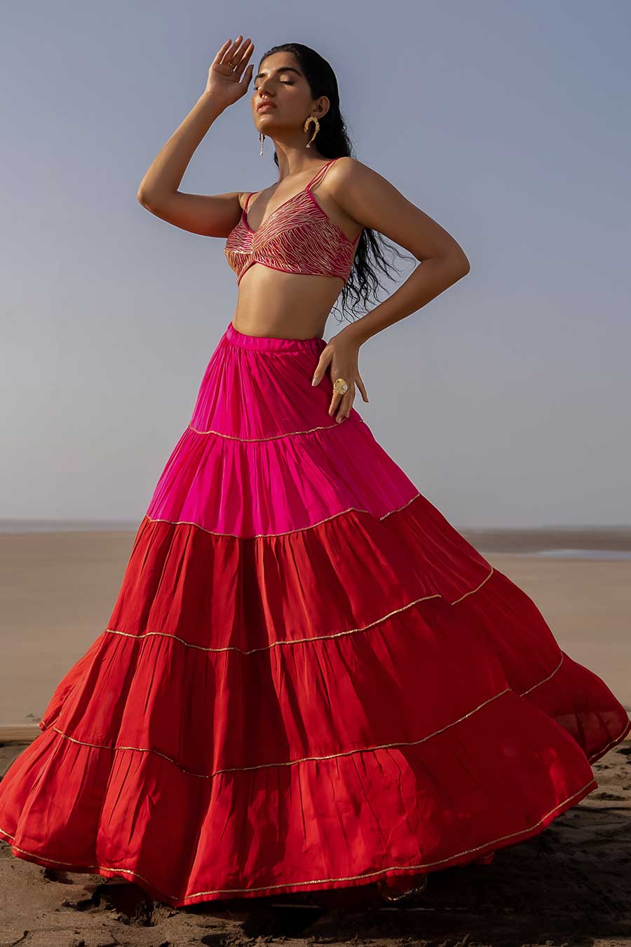 Tiered Lehenga Set