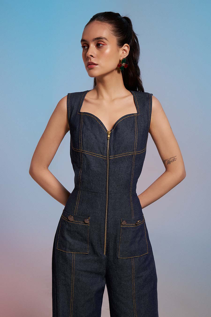 Blue Denim Jumpsuit