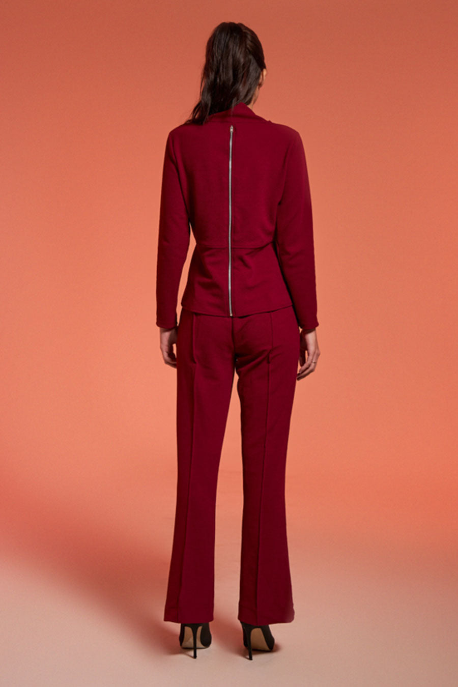 Cherry Pink Panelled Top & Pant Set