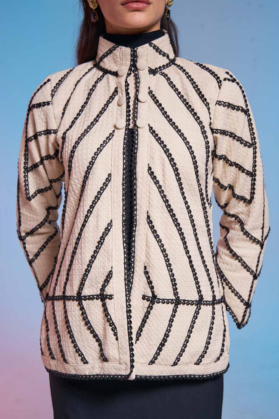 Off-White Textured Lace Jacket